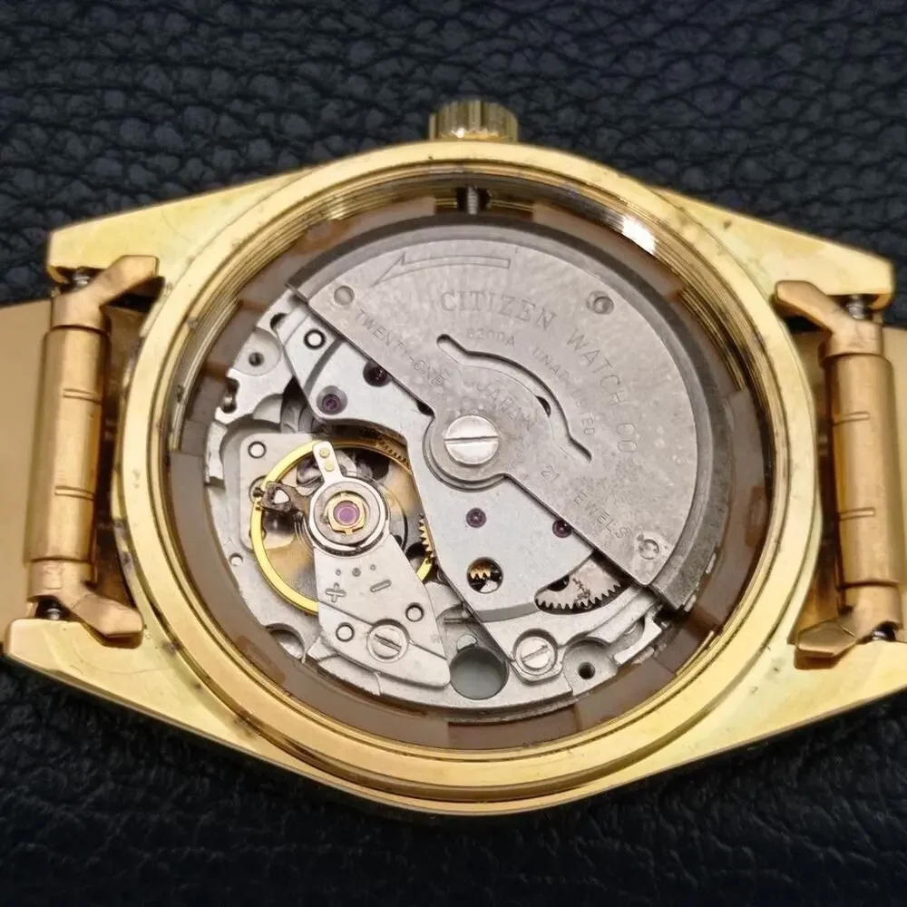 Vintage 1970 Citizen Automatic Mens Gold Watch W/daydate & Gold Accents